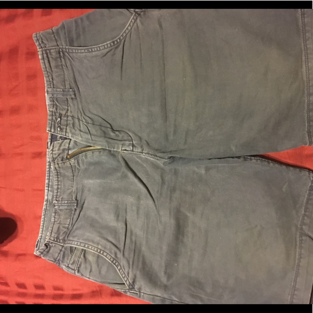 Blue-faded khaki shorts